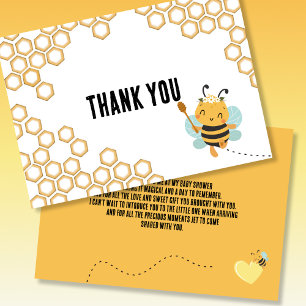 Bumblebee honeycomb Baby Shower Thank You Card