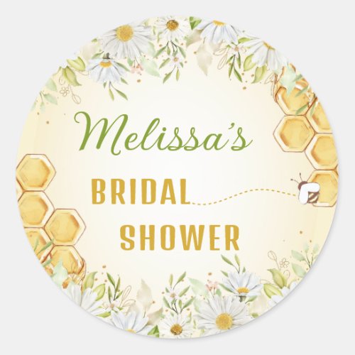 Bumblebee Honeycomb Bridal Shower Bride to Bee Classic Round Sticker