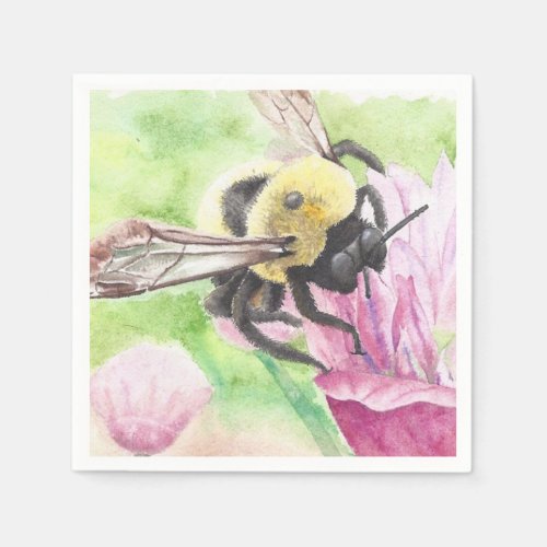 Bumblebee in the flowers napkins