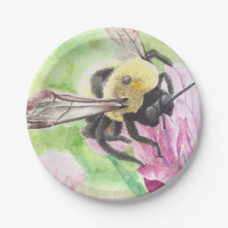 Bumblebee in the Flowers Paper Plates