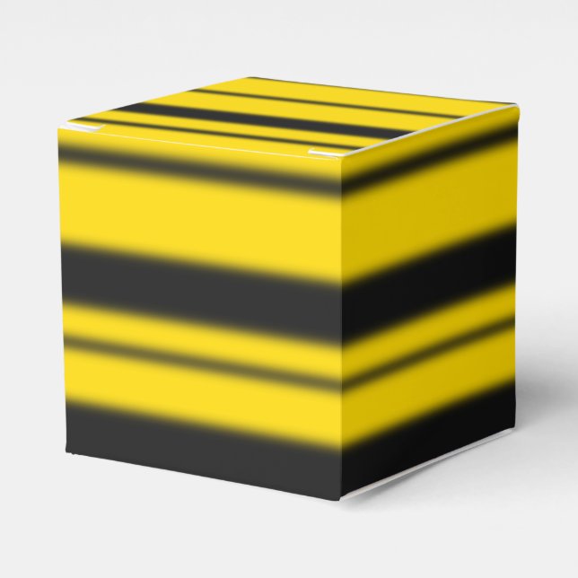 Bumblebee Inspired Yellow/Black Striped Pattern Favor Boxes (Front Side)