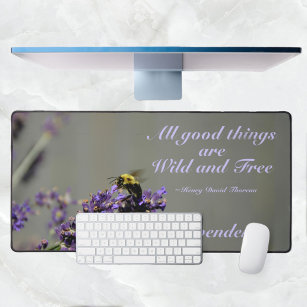 Bumblebee Lavender All Good Things Wild and Free Desk Mat