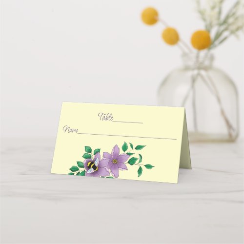 Bumblebee Lavender Flowers Flower Place Card