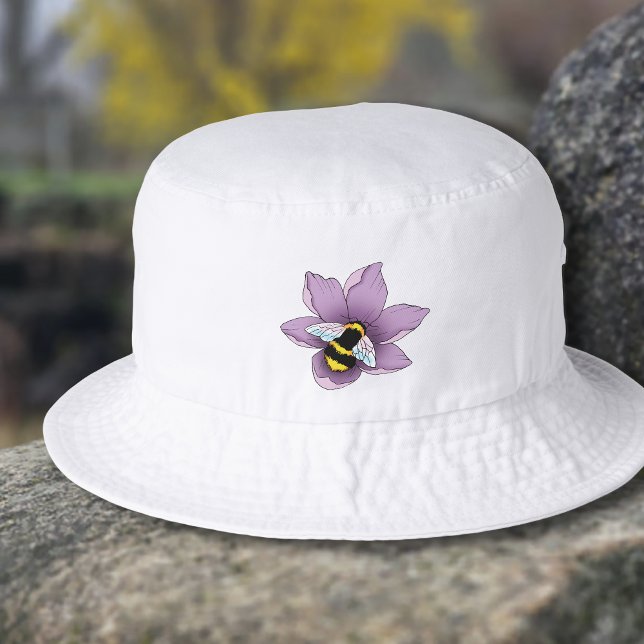 Bumblebee Lavender Flowers Yellow Bucket Hat (Creator Uploaded)