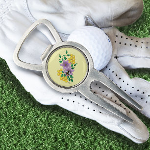 Bumblebee Lavender Flowers Yellow Divot Tool
