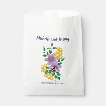 Bumblebee Lavender Flowers Yellow Favor Bag by tigressdragon at Zazzle