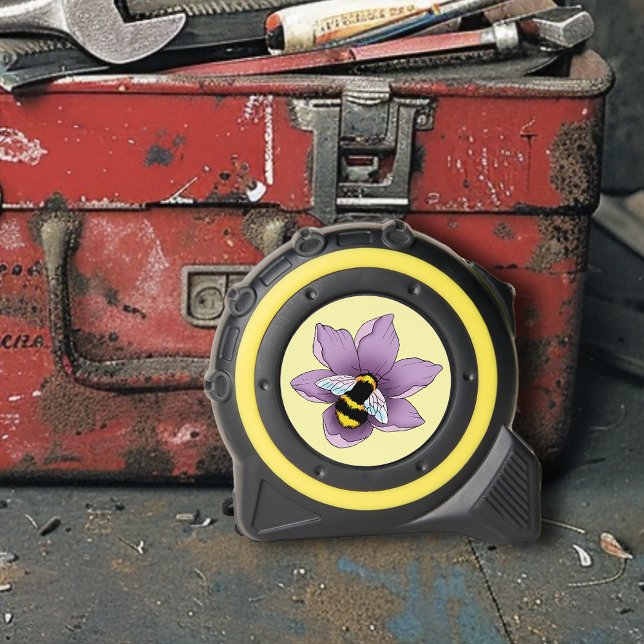 Bumblebee Lavender Flowers Yellow Tape Measure (Creator Uploaded)