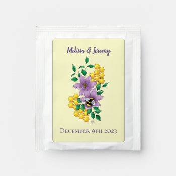 Bumblebee Lavender Flowers Yellow Tea Bag Drink Mix by tigressdragon at Zazzle