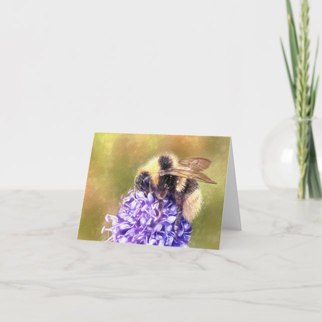 Bumblebee Letterpress Thank You Card (Front)