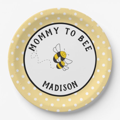 Bumblebee mommy to bee baby shower plates