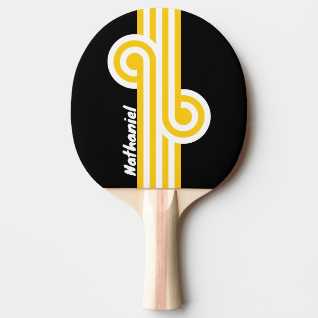 Bumblebee Nostalgic Loop with Name Ping Pong Paddle (Front)