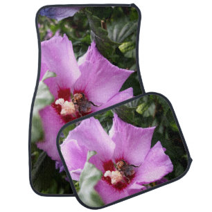 Bumblebee on Hibiscus Flower Car Floor Mat