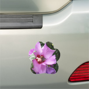 Bumblebee on Hibiscus Flower Car Magnet