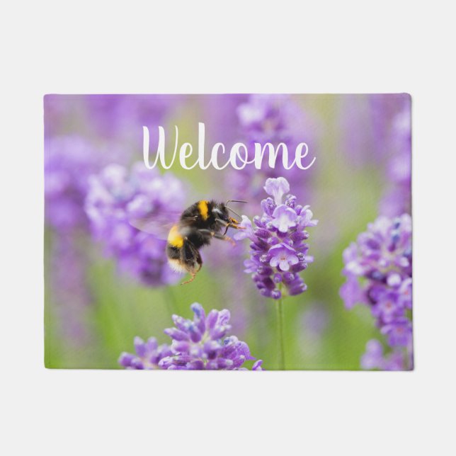 Bumblebee On Lavender Doormat (Front)