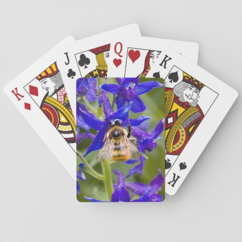 Bumblebee on Purple Flower Poker Cards