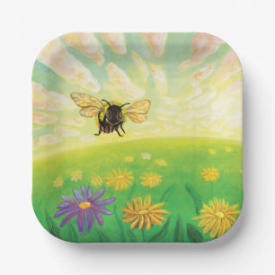 Bumblebee on the Horizon Paper Plates