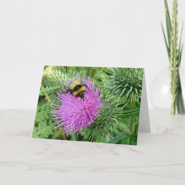 Bumblebee on thistle card (Front)