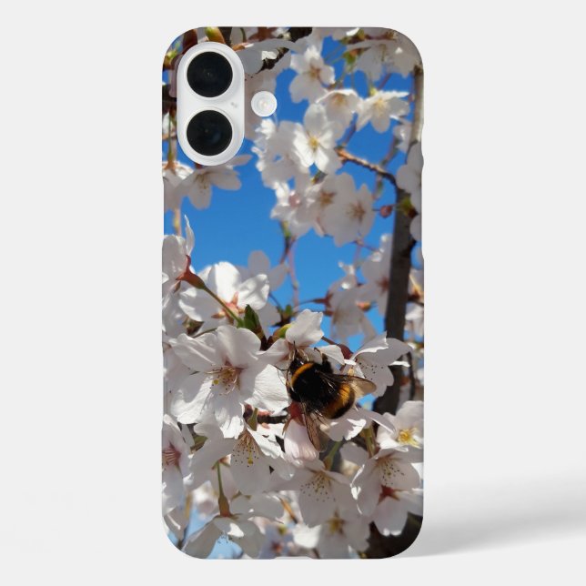 Bumblebee on wild cherry bloom Case-Mate iPhone case (Back)