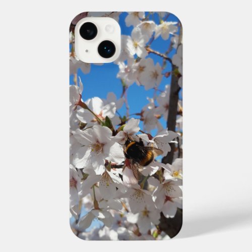 Bumblebee on wild cherry bloom iPhone 14 plus case
