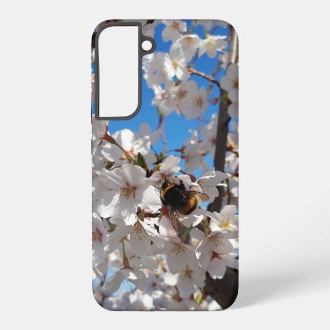 Bumblebee on wild cherry bloom samsung galaxy case (Back)