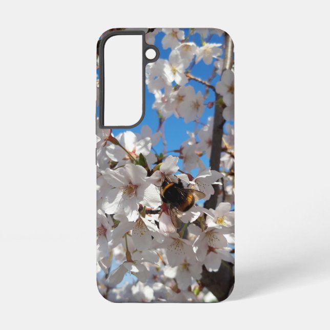 Bumblebee on wild cherry bloom samsung galaxy case (Back)