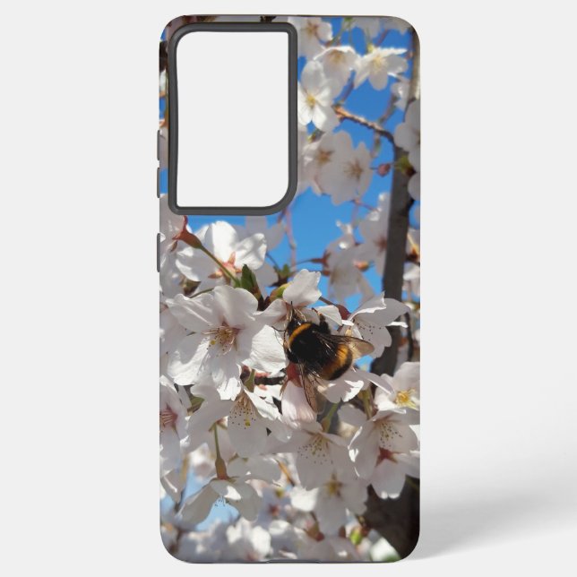 Bumblebee on wild cherry bloom samsung galaxy case (Back)