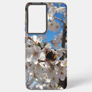 Bumblebee on wild cherry bloom samsung galaxy s21+ case