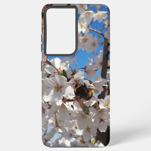 Bumblebee on wild cherry bloom samsung galaxy case (Back)