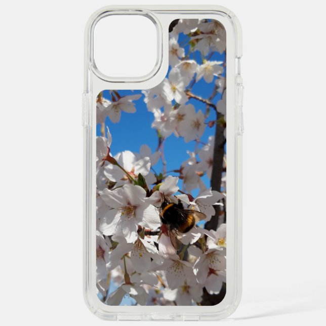 Bumblebee on wild cherry bloom speck iPhone case (Front)