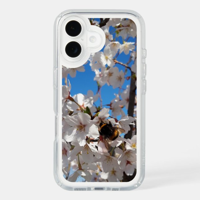 Bumblebee on wild cherry bloom speck iPhone case (Front)