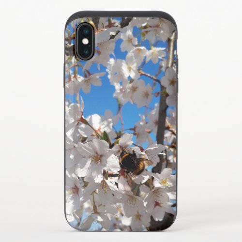 Bumblebee on wild cherry bloom iPhone XS slider case