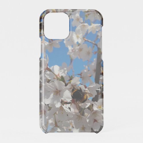 Bumblebee on wild cherry bloom iPhone 11 pro case