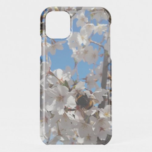 Bumblebee on wild cherry bloom iPhone 11 case