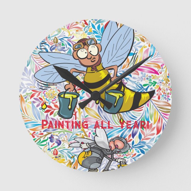 Bumblebee Painting Clock (Front)