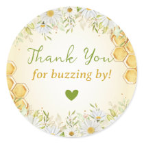 Bumblebee Party Thank You for Buzzing By Bee Guest Classic Round Sticker