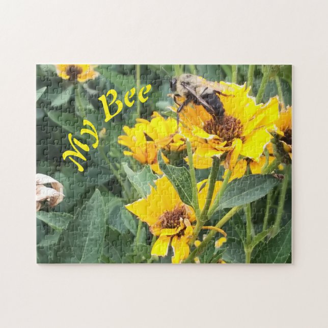 Bumblebee Pollinating a Yellow Flower Jigsaw Puzzle (Horizontal)