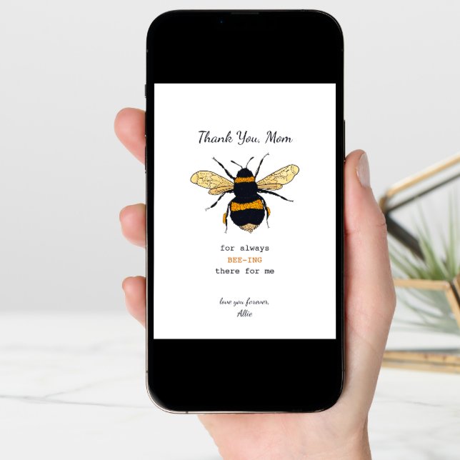 Bumblebee Pun Mother's Day Card (Front Digital)