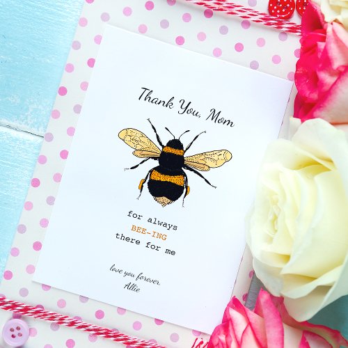 Bumblebee Pun Mothers Day Card