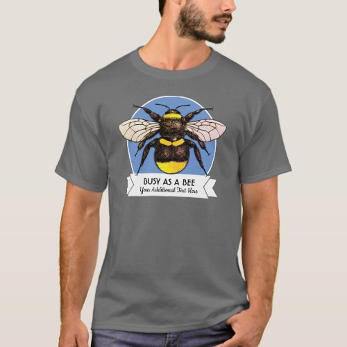 Bumblebee Retro Style Badge With Custom Text T_Shirt