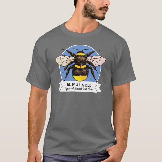 Bumblebee Retro Style Badge With Custom Text T-Shirt (Front)