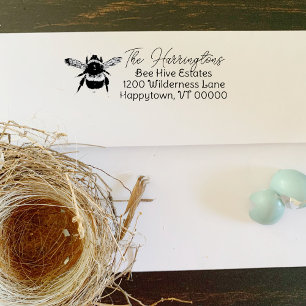 Bumblebee Return Address Reusable Ink Stamp