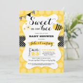 Bumblebee Sweet As Can Bee Baby Shower Invitation (Standing Front)