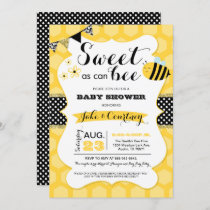 Bumblebee Sweet As Can Bee Baby Shower Invitation