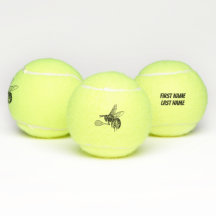 Bumblebee Tennis Player With Text Tennis Balls