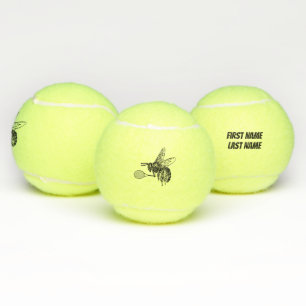 Bumblebee Tennis Player With Text Tennis Balls
