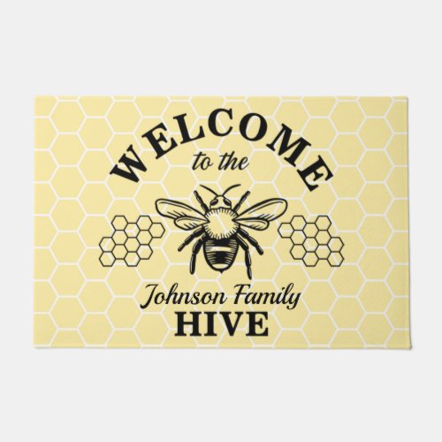 Bumblebee Welcome to Our Hive Signature  Doormat