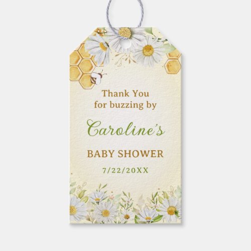 Bumblebee Yellow Baby Shower Sprinkle Bottle Favor Gift Tags
