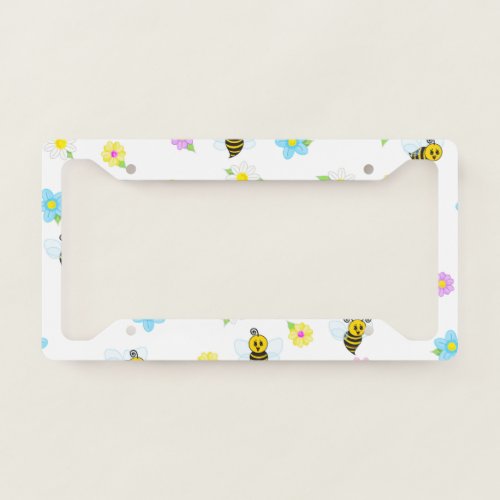 Bumblebee Yellow Black Bumble Bee Colorful License Plate Frame