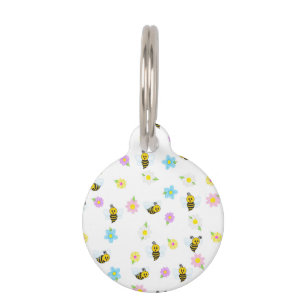 Bumblebee Yellow Black Bumble Bee Colorful Pet ID Tag