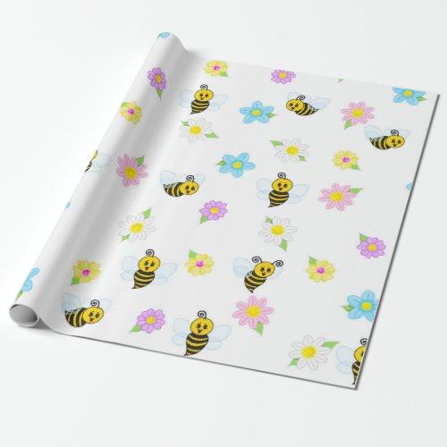 Bumblebee Yellow Black Bumble Bee Colorful Wrapping Paper